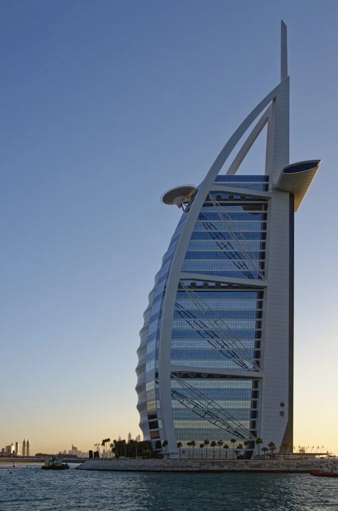 u a e, united arabic emirates, dubai, burj al arab, architecture, city, building, skyscraper, facade, heaven, eve, dusk